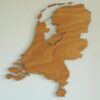 houten landkaart Nederland met provinciegrenzen