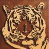 houten tijger dierenkop wanddecoratie