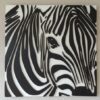 Wooden zebra head close up